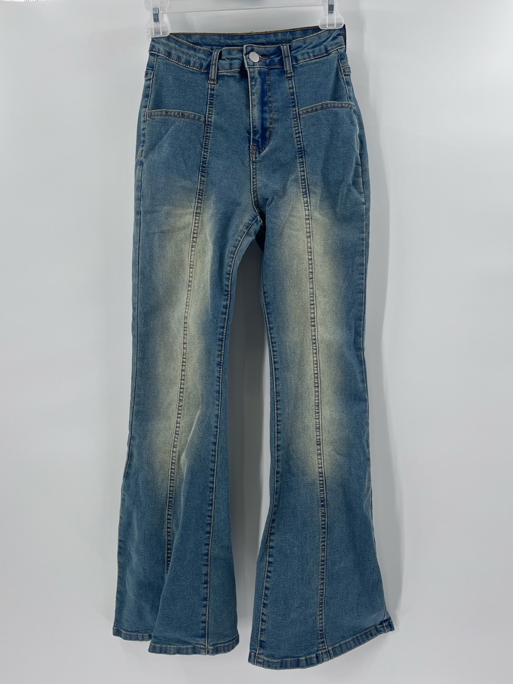Dazy High-Waist Flared Jeans in Washed Dark Gray - Women size small NWT - Picture 3 of 12